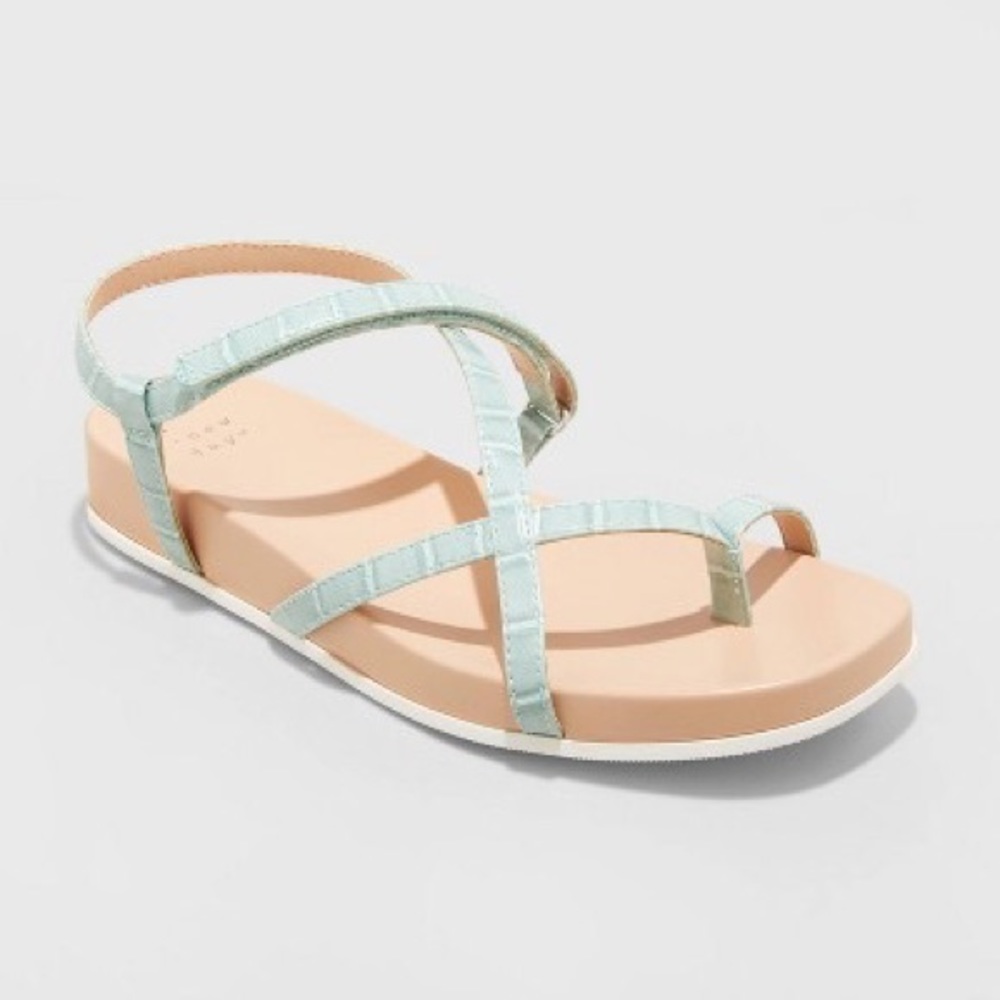 a new day Target Aqua Eden Strappy Toe Loop Sandals